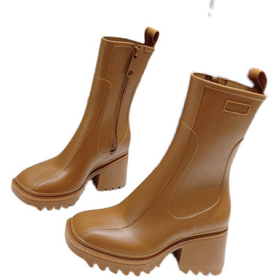 Botas de Lluvia Impermeables con Suela Gruesa y Cremallera Lateral - Image 2