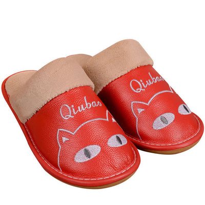 Pantuflas Cálidas para Familia - Diseño Antideslizante Cuero y Lana
