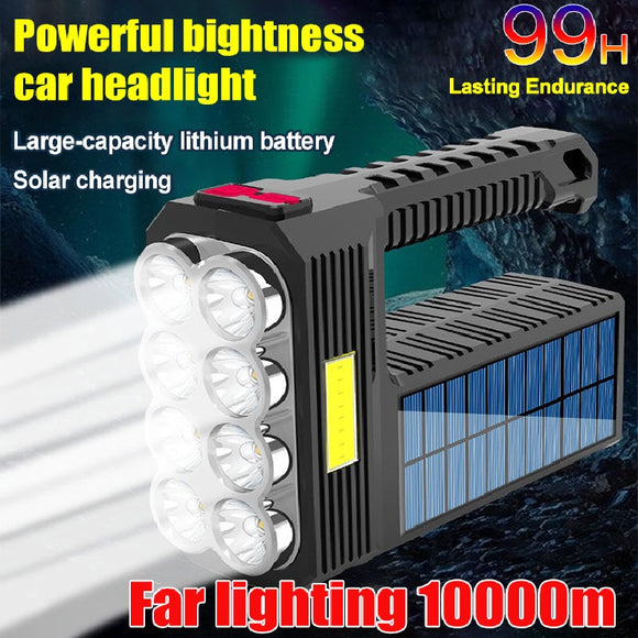 Linterna LED Recargable por Energía Solar con Puerto USB