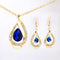 Aretes y Collar de Cristal con Doble Gota