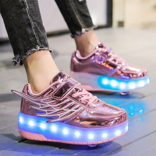 Zapatillas Infantiles Wings Luminiscentes con Ruedas Dobles - Image 2