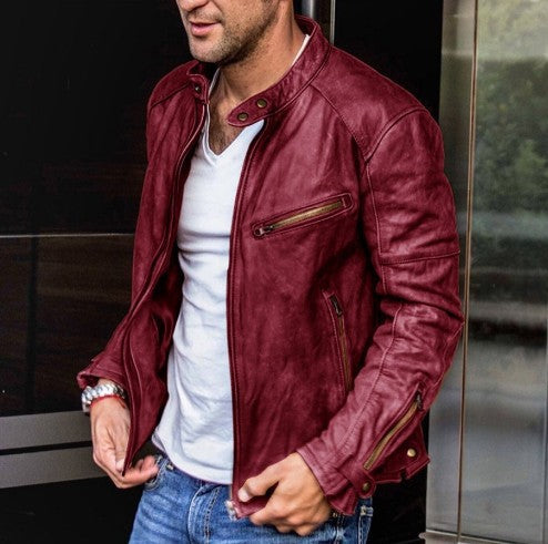 Chaqueta de Cuero PU Estilo Punk con Cuello de Pie para Otoño e Invierno - Image 6