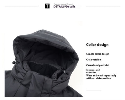 Chaqueta Acolchada de Pato con Gorro Desmontable - Abrigo Cálido Hombre - Image 24