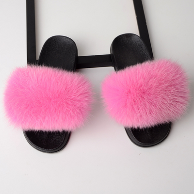 Pantuflas de Piel de Zorro Genuina para Mujer - Sandalias Deslizantes de Verano - Image 17