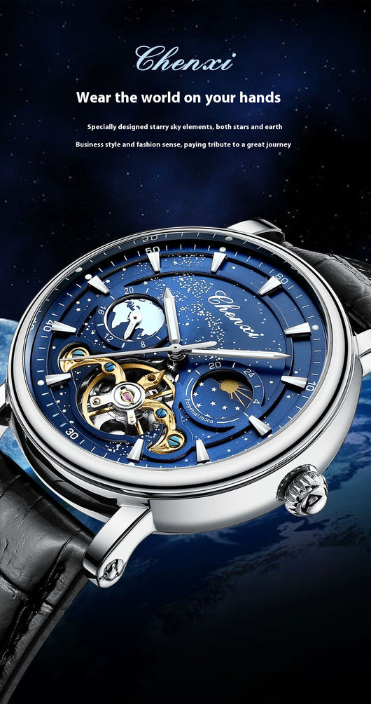 Reloj Mecánico Tourbillon Hueco Fase Lunar Xinghe con Esfera Luminosa - Image 19