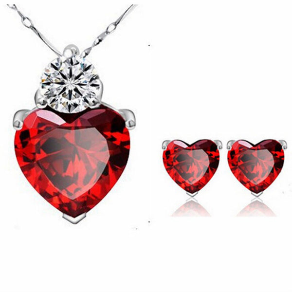 Conjunto de Joyería Nupcial Durazno: Aretes y Collar para Novia