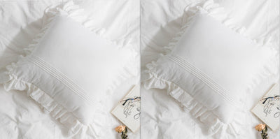 Funda de Almohada Pequeña de Algodón Puro con Volantes - Image 7