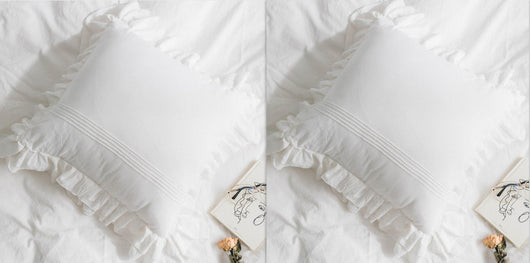 Funda de Almohada Pequeña de Algodón Puro con Volantes - Image 7