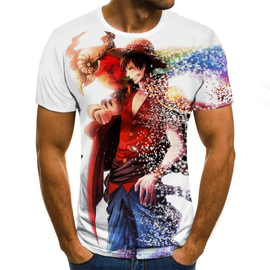 Playera de Manga Corta para Hombre con Estampado 3D de Caricaturas - Image 4