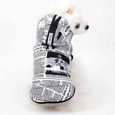 Ropa de Algodón Estampado Periódico para Mascotas - Image 7