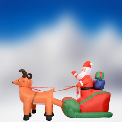 Decoración Inflable Navideña: Trineo de Papá Noel con Renos - Image 3