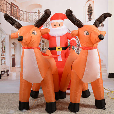 Decoración Inflable Navideña: Trineo de Papá Noel con Renos - Image 4