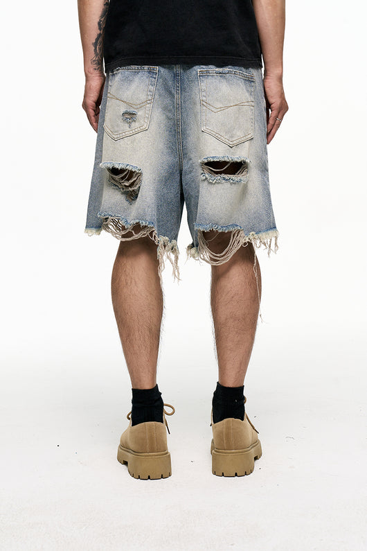 Shorts Vaqueros Holgados Estilo Retro Desgastado - Image 14