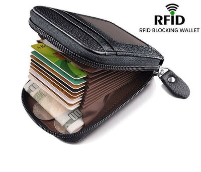 Cartera Organizadora de Cuero Estilo Coreano - Porta Tarjetas Compacta