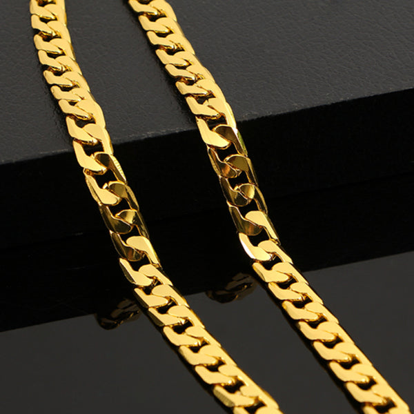 Collar de Cadena Cubana Plana para Hombre - Estilo NK