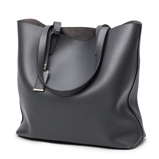 Bolso Bucket de Microfibra Negra - Diseño Casual y Versátil - Image 4
