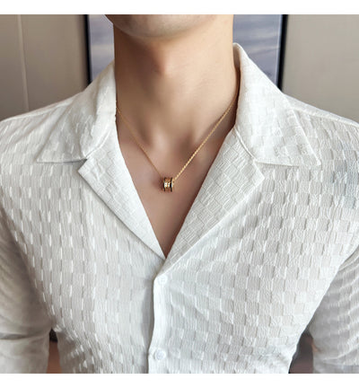 Camisa Casual de Manga Larga con Cuello Cubano - Image 22