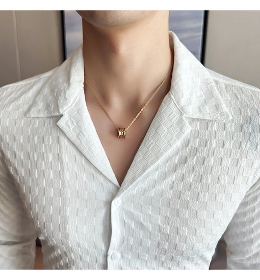 Camisa Casual de Manga Larga con Cuello Cubano - Image 22