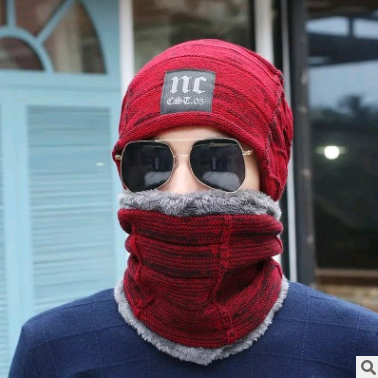 Gorro de Lana Tejida con Bufanda Cruzada Cuello Cálido - Image 9