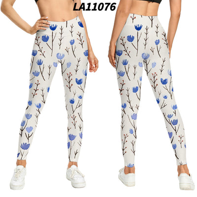 Medias de Talle Alto con Estampado Floral y Levantador de Glúteos - Image 21