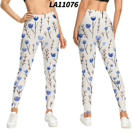 Medias de Talle Alto con Estampado Floral y Levantador de Glúteos - Image 21
