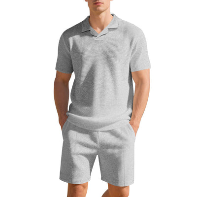 Conjunto Casual de Polo Holgado y Shorts para Hombre - Image 24