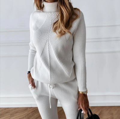 Conjunto de Suéter Cuello Alto Liso para Mujer - Image 11