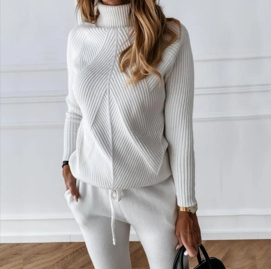Conjunto de Suéter Cuello Alto Liso para Mujer - Image 11