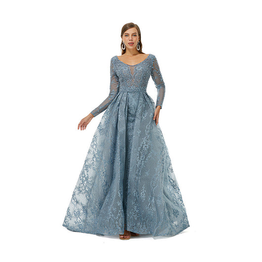 Vestido de Noche Elegante con Encaje Calado y Textura Luxury - Image 10
