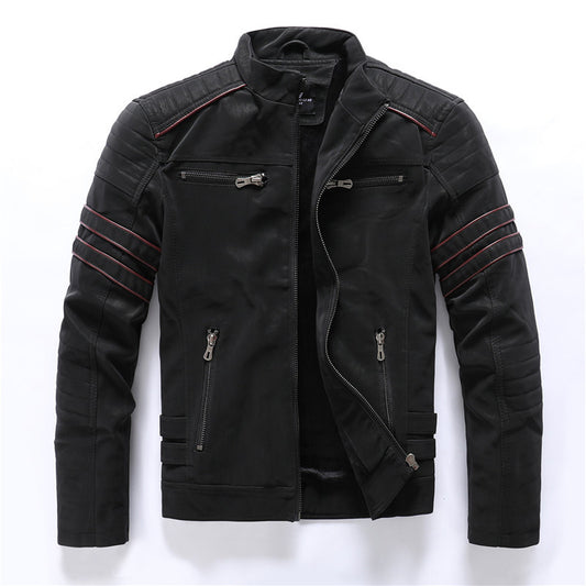 Chaqueta de Cuero Lavado para Hombre