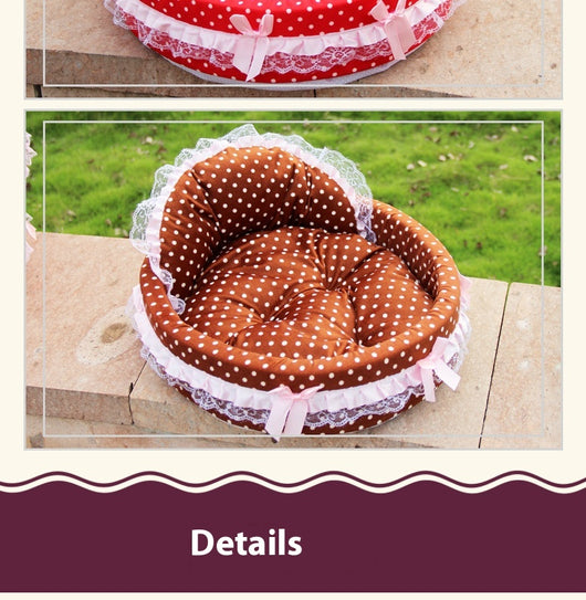 Cama Princesa para Mascotas con Encaje Teddy - Image 12