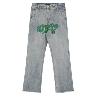 Jeans Acampanados con Bordado de Letras para Hombre - Marca Burr - Image 10