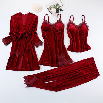 Conjunto de Boda Festivo en Seda de Hielo Primavera-Otoño para Hombre y Mujer - Image 22