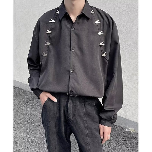 Camisa Japonesa Minimalista de Color Sólido para Hombre