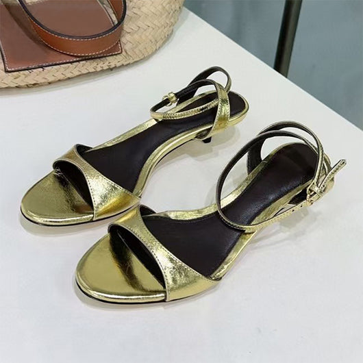 Sandalias Retro de Cuero con Tacón Kitten - Estilo Francés Abierto - Image 12