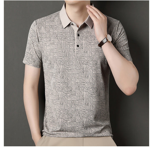 Camiseta Fresca de Seda de Hielo con Estampado Moderno para Hombre - Image 21