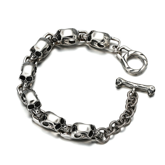 Pulsera de Plata Esterlina 925 con Calavera Punk - Image 5