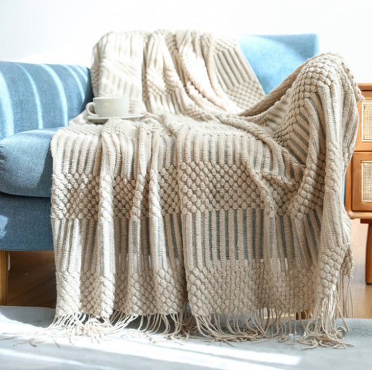 Manta Sofá Cama de Cachemira Suave con Borlas Decorativas - Image 32