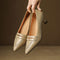 Zapatos de Tacón Medio con Punta Fina y Detalles Calados - Tallas Grandes