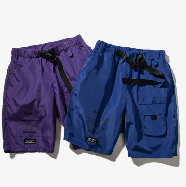Shorts Casuales Bicolor con Cordones y Estampado