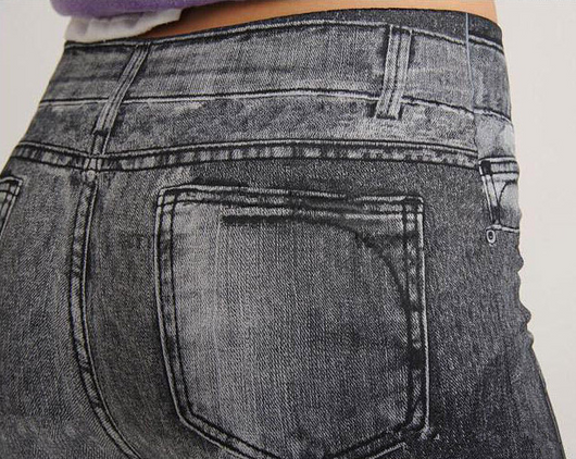 Leggins Denim Elásticos con Parches Personalizados - Ajuste Slim Capri para Mujer - Image 3