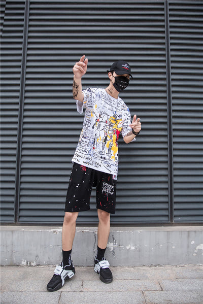 Camiseta Oversize Hip Hop Graffiti para Hombre - Estilo Urbano Tendencia - Image 2