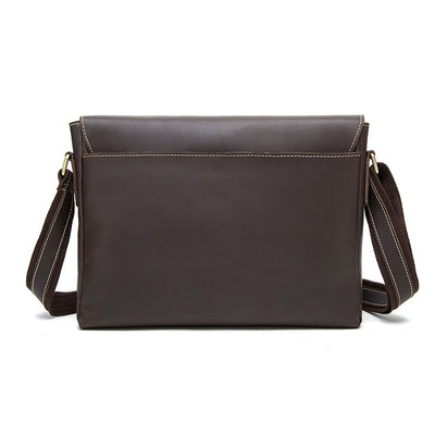 Bolsa Mensajero de Cuero Genuino Crazy Horse para Hombre - Estilo Retro - Image 3