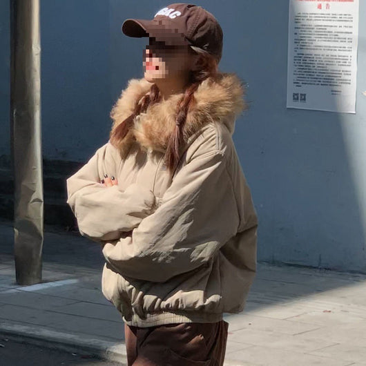 Chaqueta Corta Acolchada Estilo Americano para Mujer