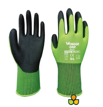 Guantes de Trabajo Nitrilo Respirable Ultra Delgados Antideslizantes WG501 Amarillo Fluorescente - Image 3