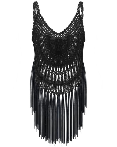 Blusa de Playa con Encaje Tejido y Flecos - Image 10