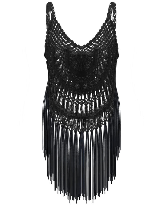 Blusa de Playa con Encaje Tejido y Flecos - Image 10