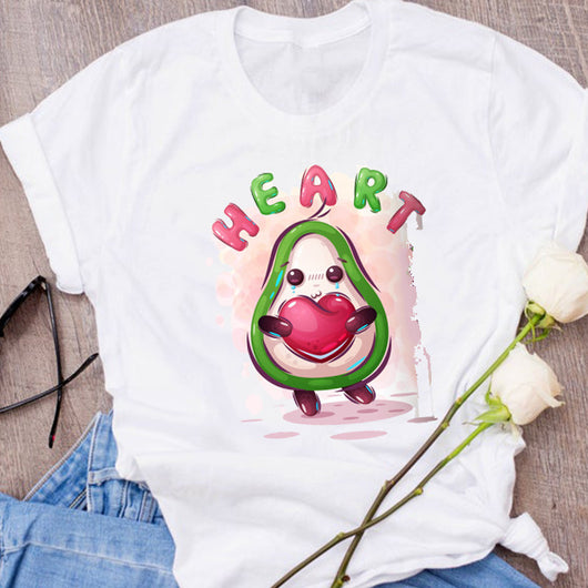 Camiseta Unisex Estampado Aguacate - Diseño Creativo Verano Holgada - Image 8