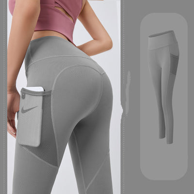 Pantalones fitness ajustados con bolsillos de malla lateral - Image 9