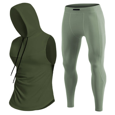 Conjunto Deportivo Hombre: Chaleco Transpirable + Pantalón Secado Rápido con Capucha - Image 4